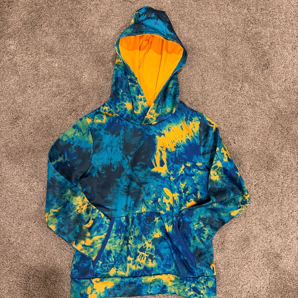Under Armour Blue & Yellow Tie-Dye Kids Hoodie